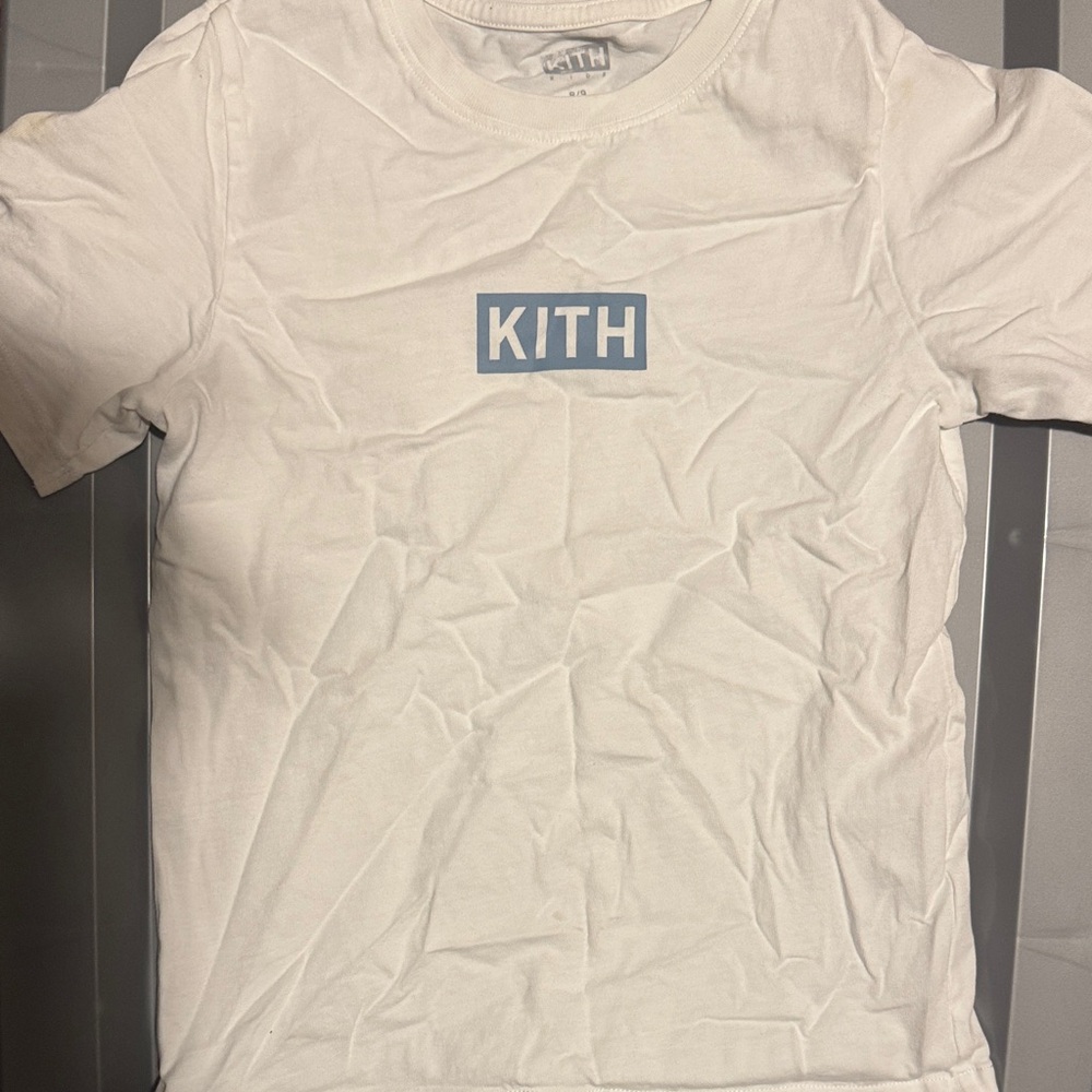 Kith Kids Classic White Tee with Blue Accent